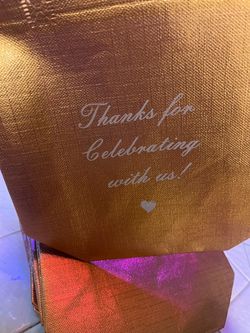 Rose gold thank you bags set of 9