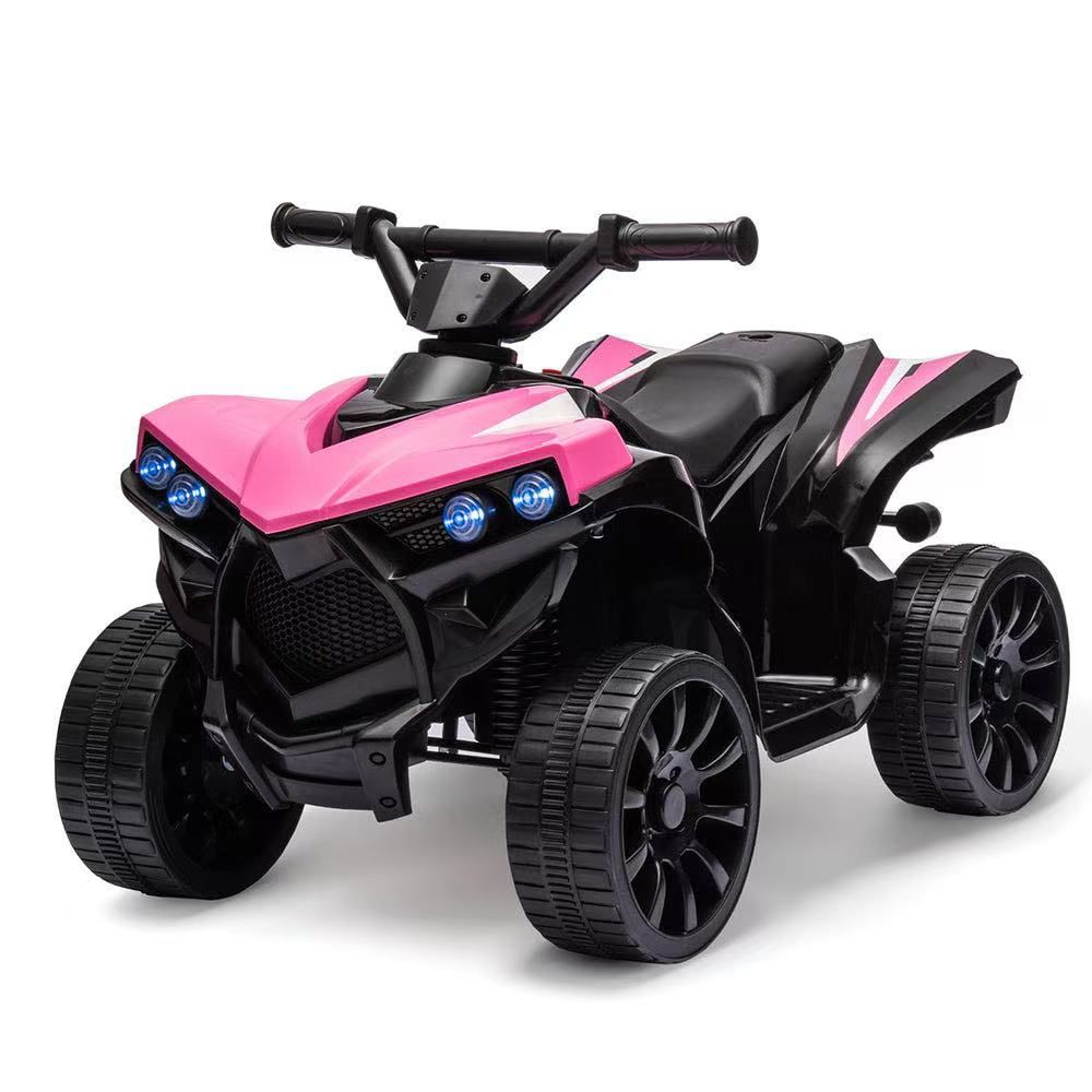 6V Quad ATV TOY 3+ years, Max 55lb Capacity ,With LED, Music, Foot Pedal