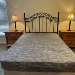 QUEEN BED WITH MATTRESS & BOX SPRING