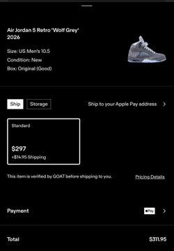 Wolf grey 5’s size 10.5