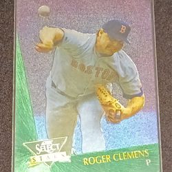 Roger Clemens Insert Card 1992 Boston Red Sox Select Stars