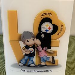 Precious moments, Pittsburg Steelers, Fracture Photo Behind Glass 