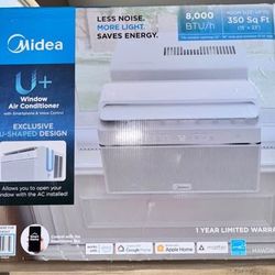 Midea 8,000 BTU 115-Volt U Plus Shaped Smart Inverter Window Air Conditioner Wi-Fi, for up to 350 sq