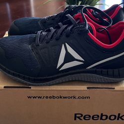 Reebok Men's Rb4250 Zprint Safety Steel Toe Athletic Work Shoe Navy Red and Grey