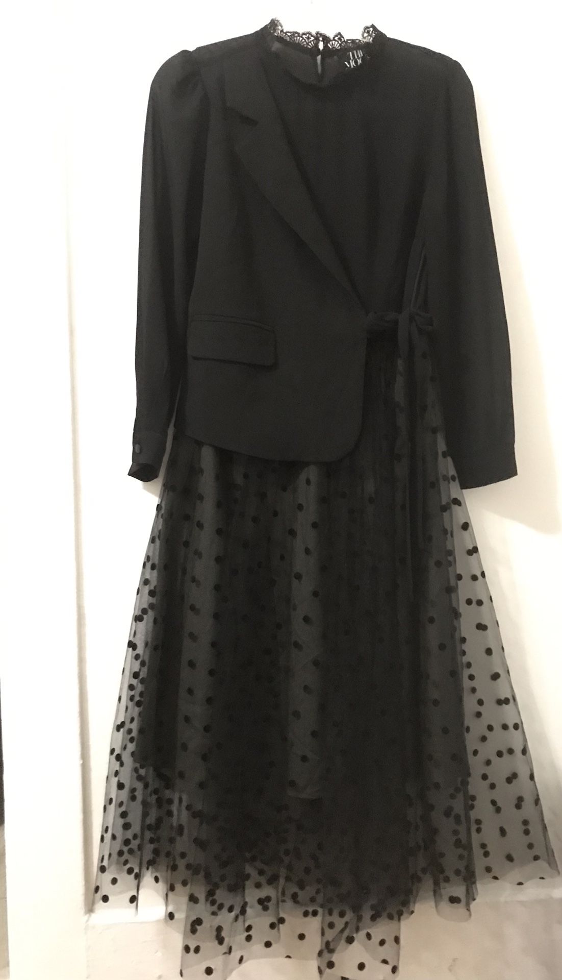 Fun Black Dress, Jacket w/ Tulle Skirt. Small