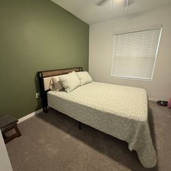 Queen Bed Frame w/ Mattress