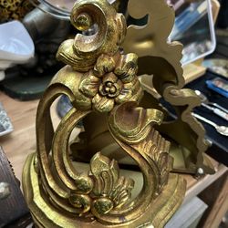 vintage, ornate gold-gilded floral wall shelf