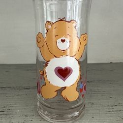 Vintage 1983 Care Bear “Tender Heart Bear” Pizza Hut Glass. Holds 16 ounces and is 6” tall.  