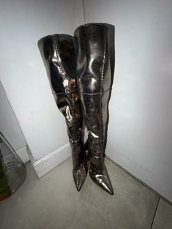 Vince Camuto Metallic Bronze Over-the-Knee Pointed-Toe Boots
