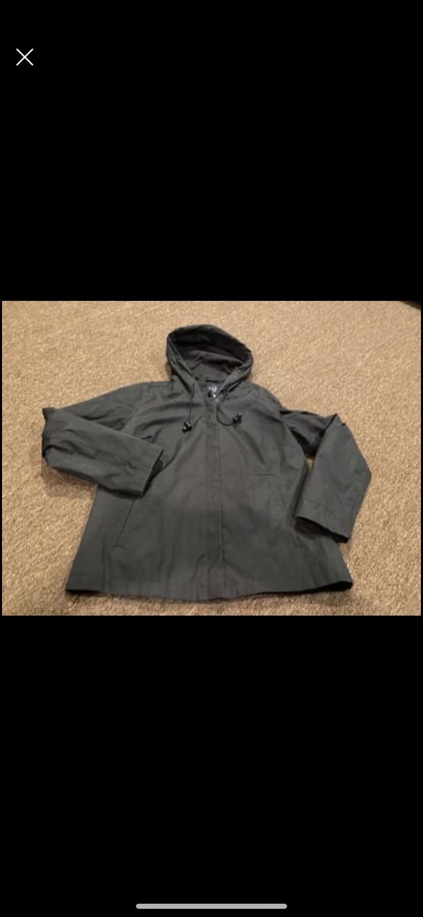 Like NEW! GAP Wind/Rain Lightweight Jacket W/Hood and Lining Hoodie Mens Size M Black Zipper Mint !