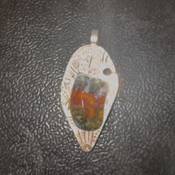 Handmade Native Sterling Silver Pendant w/ Agate Stone – One of One
