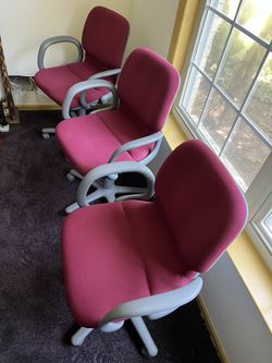 Three Chairs On Wheels With Height And Tilt Controls