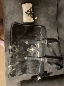 Trinity ranch cowhide hair bag and wallet