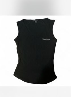 Bebe Black V-Neck Sleeveless Top Size S