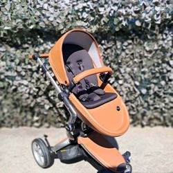 ​Mima Xari Luxury 2-in-1 Stroller - Camel Leatherette (Gently Used)