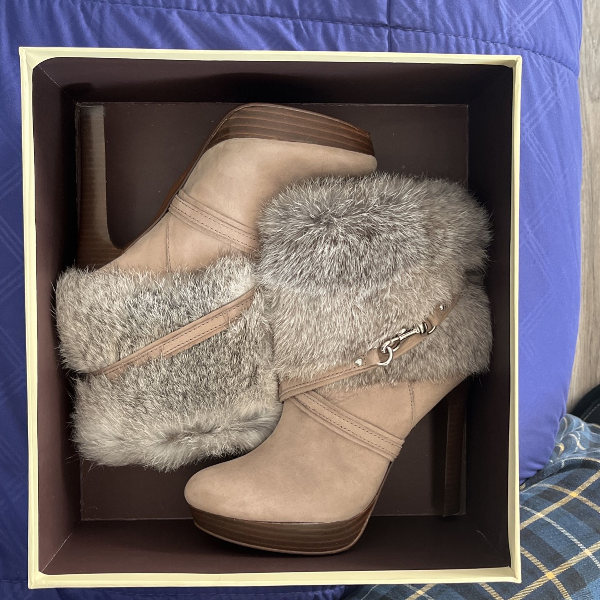 Coach Fur Boots Brand New