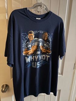 Vintage Seattle Seahawks “Why Not Us?” blue T-Shirt (size XL)