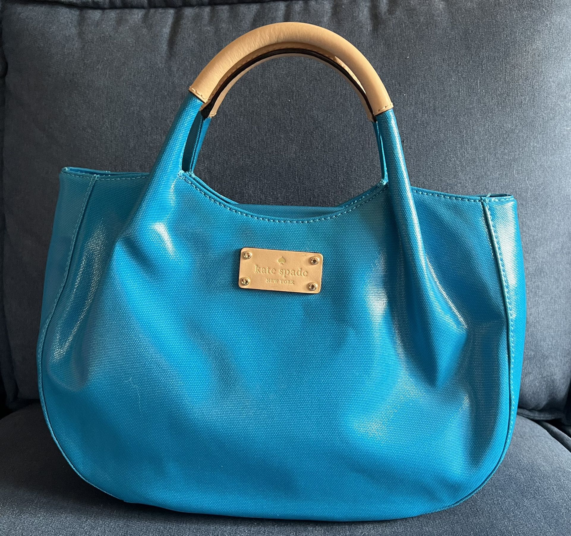 Kate Spade NY Fulton Street Treesh Handle Bag Bright Blue Purse Gift