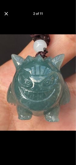 Certificate Jadeite jade Cartoon Green Pokemon pikachu Gengar Pendant