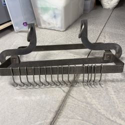 Rustic Steel Hanging Kitchen Pot Hanger With  Hooks