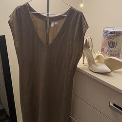 Women’s Gold Metallic Dress (large)