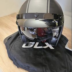 Casco De Moto 🏍  GLX FIBERGLASS  VINTAGE  3/4  TALLA L