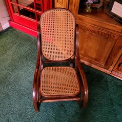 Wooden Antique Childs Rocking Chair