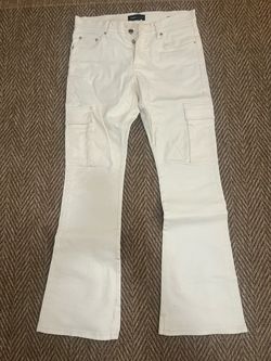 White Cargo Pants Purple Brand Jeans