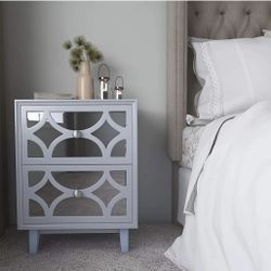 Grey mirrored night Stand 