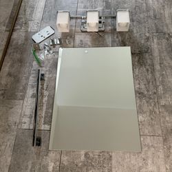 Mirror, Light Fixture and Towel Rack 