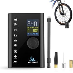 Allezard Tire Inflator Portable Air Compressor, 15 Cordless Tire Pump with 6000mAh Rechargeable Li-ion Battery, Electric Air Pump with LED Light