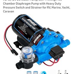 2025 Upgraded Kohree RV Fresh Water Pump 7GPM 70PSI, 12V DC Water Pump, Self-Priming, Five Chamber Diaphragm Pump with Heavy Duty Pressure Switch and 