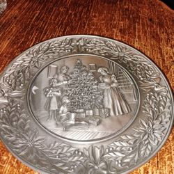 Vintage Chilmark 1978 Pewter Christmas Tree Plate