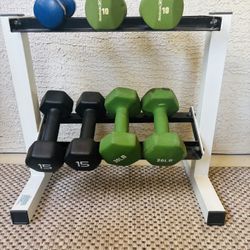 Dumbbells And Weight Rack