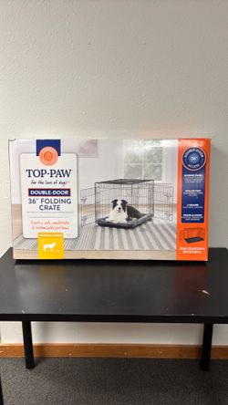 Top paw double door 36 inch folding animal crate medium to large