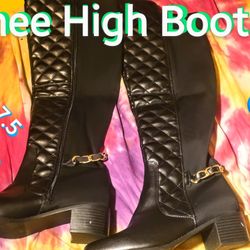 Ladies New Knee High Boots (SIZE 7.5 BLACK) 