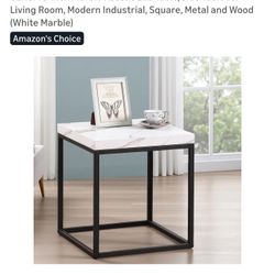 Marble accent end table 