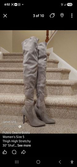 New Women's Size 5 Grey Boots Thigh High [Retail $190]