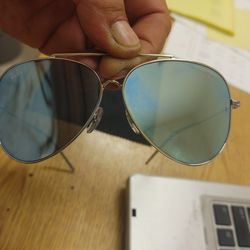 Ray Ban Reverse Aviator Light Blue Chrome Mirror , Stainless Frame Trade Flash Color Aviator Normal Lenses 