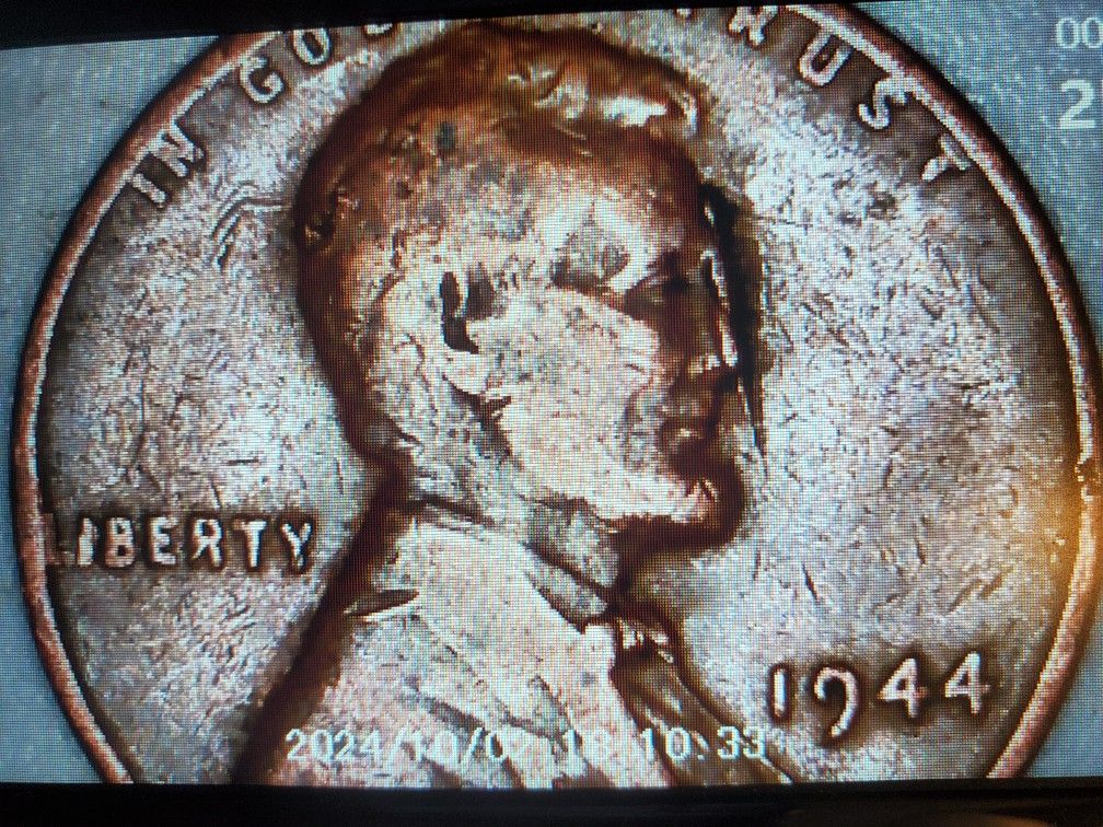 1944 Lincoln Penny error coin Die/ Planchet error on Obvers