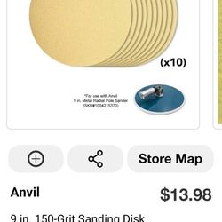 Anvil 150 Grit 9" Radial Sander Disc's 