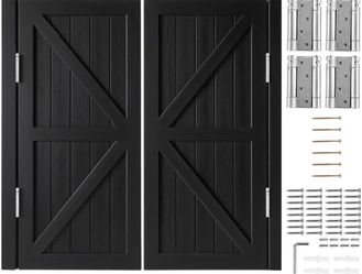 Heavy Duty Swinging Doors Solid Pine Wood Cafe Saloon Door with Stainless Steel Hinges Two-Way Auto Close Swing Doors for Kitchen Bar Indoor Partition