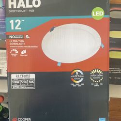 Halo HLB12 12 in. Selectable CCT and Lumens Canless Integrated LED White Recessed Light Downlight Trim  - New