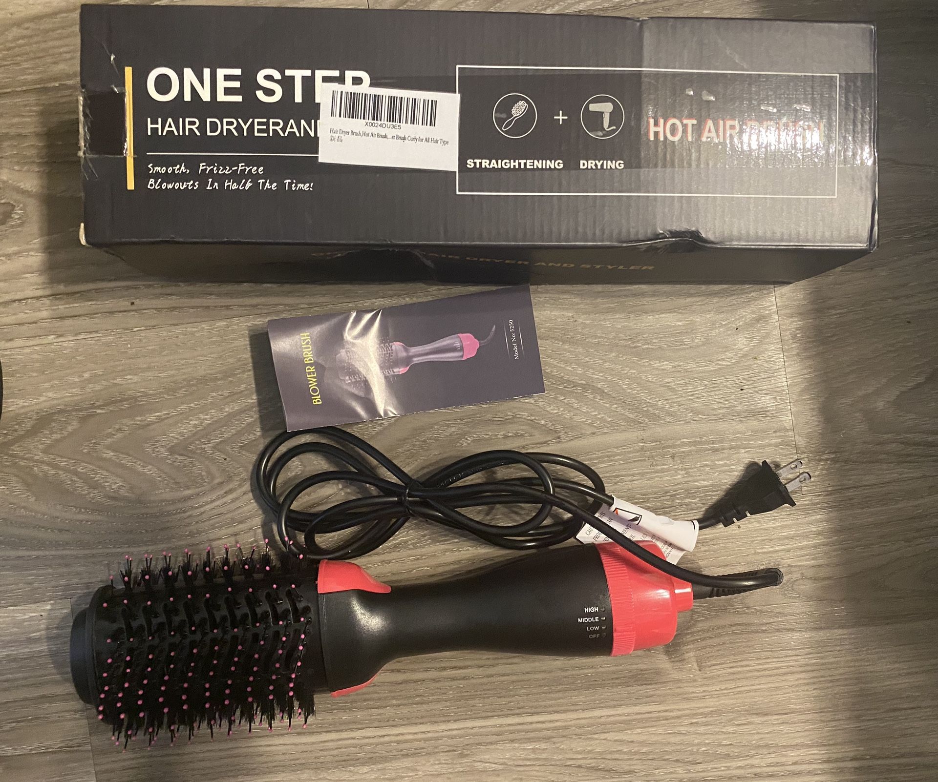 Hair dryer hot air brush comb styler, dryer and straightener