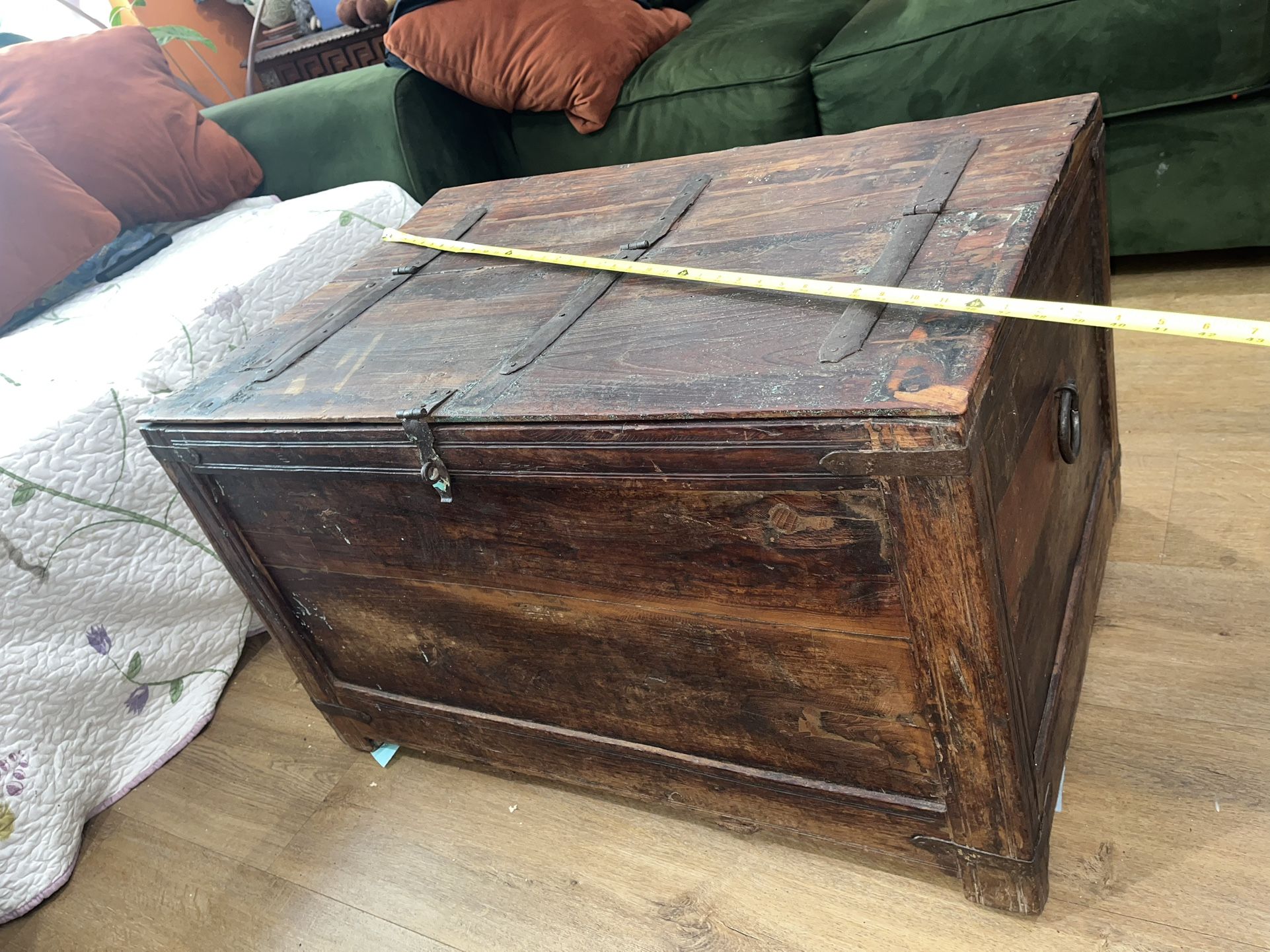 Antique wooden trunk