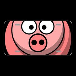 License Plate Novelty Car Front Animal Pig Pink Cute Face Funny