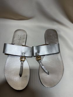 Ann Taylor Loft sandals Sz 8 Gold with Amber Rhinestone