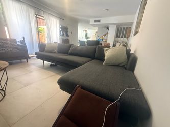 Dark grey couch with chair/love seat
