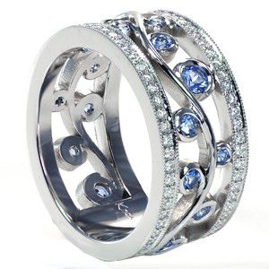 "Eternity Dainty Sea Blue Gems Twisted Vines Trendy Rings for Women, PD544
 

