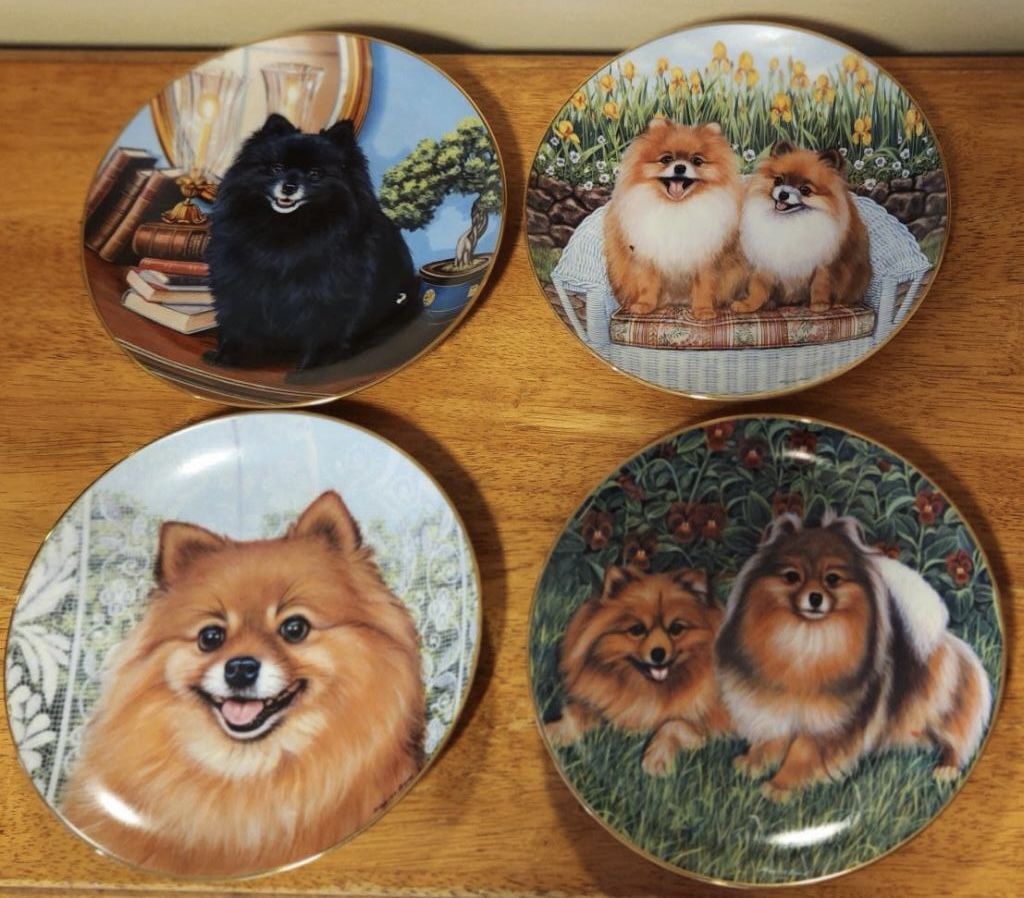 Plates Pomeranians by Danbury Mint Set Of 4